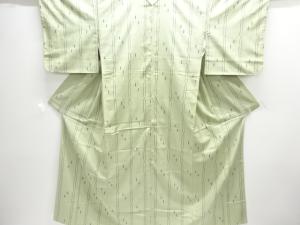 アンティーク　変わり縞模様織り出し手織り紬着物